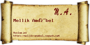 Mellik Amábel névjegykártya