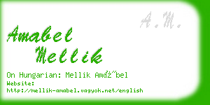 amabel mellik business card